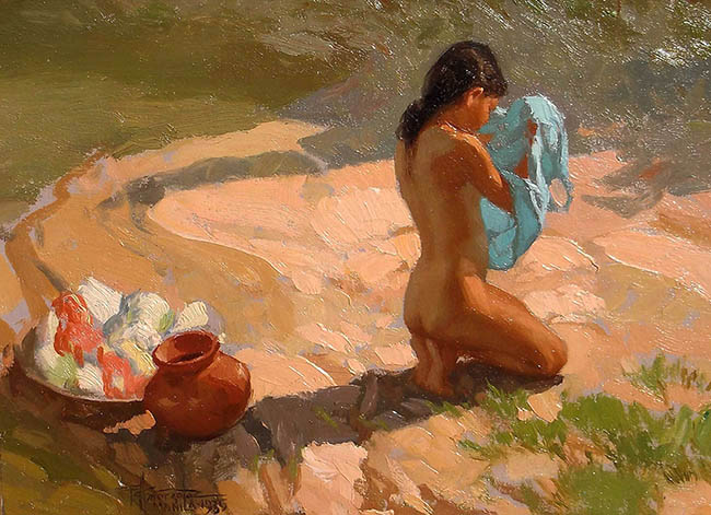 Fernando Amorsolo - Bather by the Water, 1935